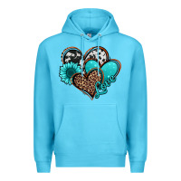 Ocean Blue love turquoise hearts Premium Hoodie - Jasminsmagicworld