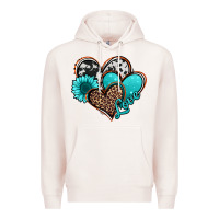 Pale Pink love turquoise hearts Premium Hoodie - Jasminsmagicworld