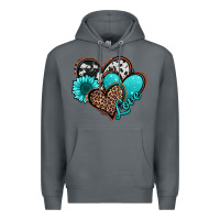 Rock love turquoise hearts Premium Hoodie - Jasminsmagicworld