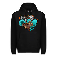 Black love turquoise hearts Premium Hoodie - Jasminsmagicworld