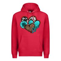 Cardinal love turquoise hearts Premium Hoodie - Jasminsmagicworld