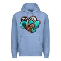 Colony Blue love turquoise hearts Premium Hoodie - Jasminsmagicworld