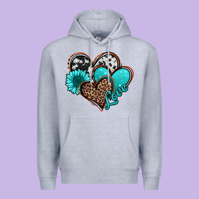 Love Turquoise Hearts Premium Hoodie Designed By Jasminsmagicworld