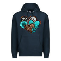 Navy love turquoise hearts Premium Hoodie - Jasminsmagicworld