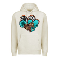 Oatmeal Heather love turquoise hearts Premium Hoodie - Jasminsmagicworld