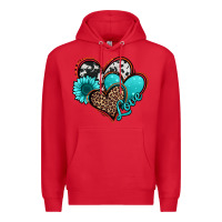 Red love turquoise hearts Premium Hoodie - Jasminsmagicworld
