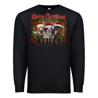 Black merry christmas heifer Premium Sweatshirt - RanaPortraitStore