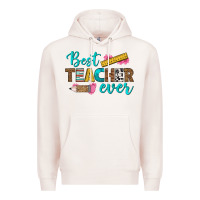 Pale Pink best teacher ever Premium Hoodie - BundleAndBundleShop