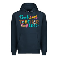 Navy best teacher ever Premium Hoodie - BundleAndBundleShop