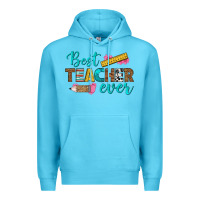 Ocean Blue best teacher ever Premium Hoodie - BundleAndBundleShop