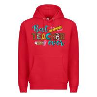 Red best teacher ever Premium Hoodie - BundleAndBundleShop