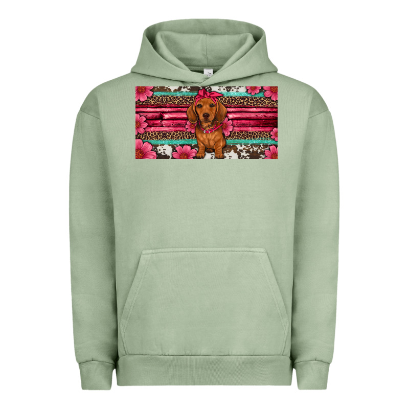 Dachshund Puppy License Plate Urban Hoodie by Artiststas | Teevron