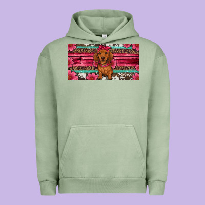Dachshund Puppy License Plate Urban Hoodie Designed By Artiststas