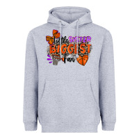 Heather Grey little sister biggest fan basketball Heavyweight Hoodie - Zillion Design Studio