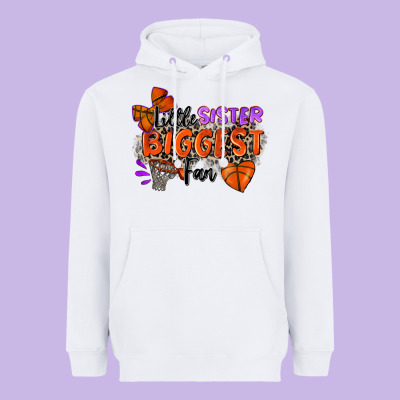 Little Sister Biggest Fan Basketball Heavyweight Hoodie Designed By Zillion Design Studio