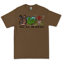 Cacao Peace Love Elk Buck Deer Premium Tee - LillyAllenDesigns