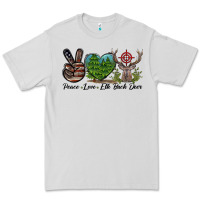 Dove Grey Peace Love Elk Buck Deer Premium Tee - LillyAllenDesigns