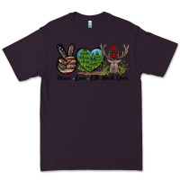 Plum Peace Love Elk Buck Deer Premium Tee - LillyAllenDesigns