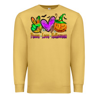 Antique Gold peace love halloween Premium Sweatshirt - Zillion Design Studio