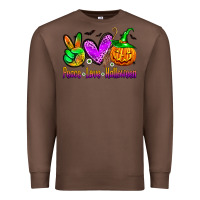 Chestnut peace love halloween Premium Sweatshirt - Zillion Design Studio