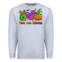 Heather Grey peace love halloween Premium Sweatshirt - Zillion Design Studio