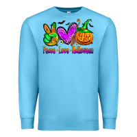 Ocean Blue peace love halloween Premium Sweatshirt - Zillion Design Studio