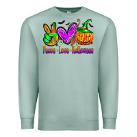 Seafoam peace love halloween Premium Sweatshirt - Zillion Design Studio