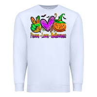 White peace love halloween Premium Sweatshirt - Zillion Design Studio
