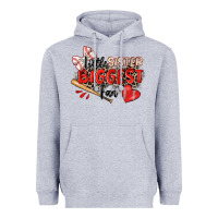 Heather Grey little sister biggest fan baseball Heavyweight Hoodie - Zillion Design Studio