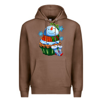 Chestnut snowman cupcake Premium Hoodie - AdoDesignShop