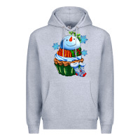 Heather Grey snowman cupcake Premium Hoodie - AdoDesignShop