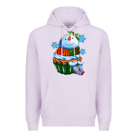 Lilac snowman cupcake Premium Hoodie - AdoDesignShop
