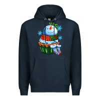 Navy snowman cupcake Premium Hoodie - AdoDesignShop