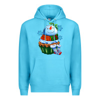 Ocean Blue snowman cupcake Premium Hoodie - AdoDesignShop