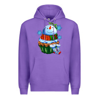 Purple snowman cupcake Premium Hoodie - AdoDesignShop