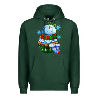 Sports Green snowman cupcake Premium Hoodie - AdoDesignShop