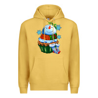 Antique Gold snowman cupcake Premium Hoodie - AdoDesignShop