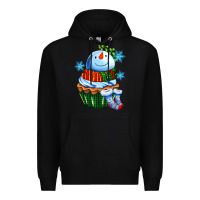 Black snowman cupcake Premium Hoodie - AdoDesignShop