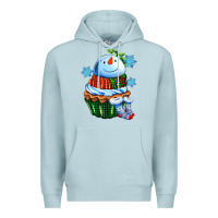 Blue Mist snowman cupcake Premium Hoodie - AdoDesignShop