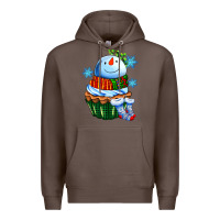 Coffee snowman cupcake Premium Hoodie - AdoDesignShop