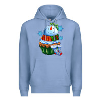 Colony Blue snowman cupcake Premium Hoodie - AdoDesignShop