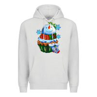 Dove Grey snowman cupcake Premium Hoodie - AdoDesignShop