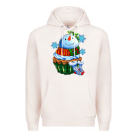 Pale Pink snowman cupcake Premium Hoodie - AdoDesignShop