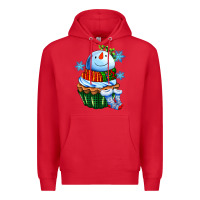 Red snowman cupcake Premium Hoodie - AdoDesignShop