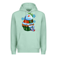 Seafoam snowman cupcake Premium Hoodie - AdoDesignShop
