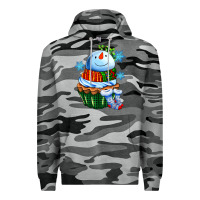 Slate Camo snowman cupcake Premium Hoodie - AdoDesignShop