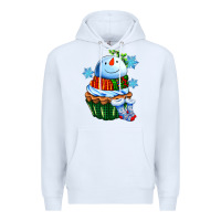White snowman cupcake Premium Hoodie - AdoDesignShop