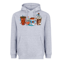 Heather Grey basketball coffee cups Heavyweight Hoodie - texasbilliewilder