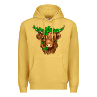Antique Gold St. Patrick’s Day Long Hair Shaggy Cow Premium Hoodie - Jasminsmagicworld