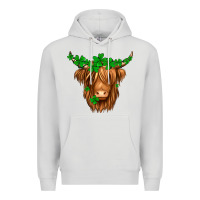 Dove Grey St. Patrick’s Day Long Hair Shaggy Cow Premium Hoodie - Jasminsmagicworld